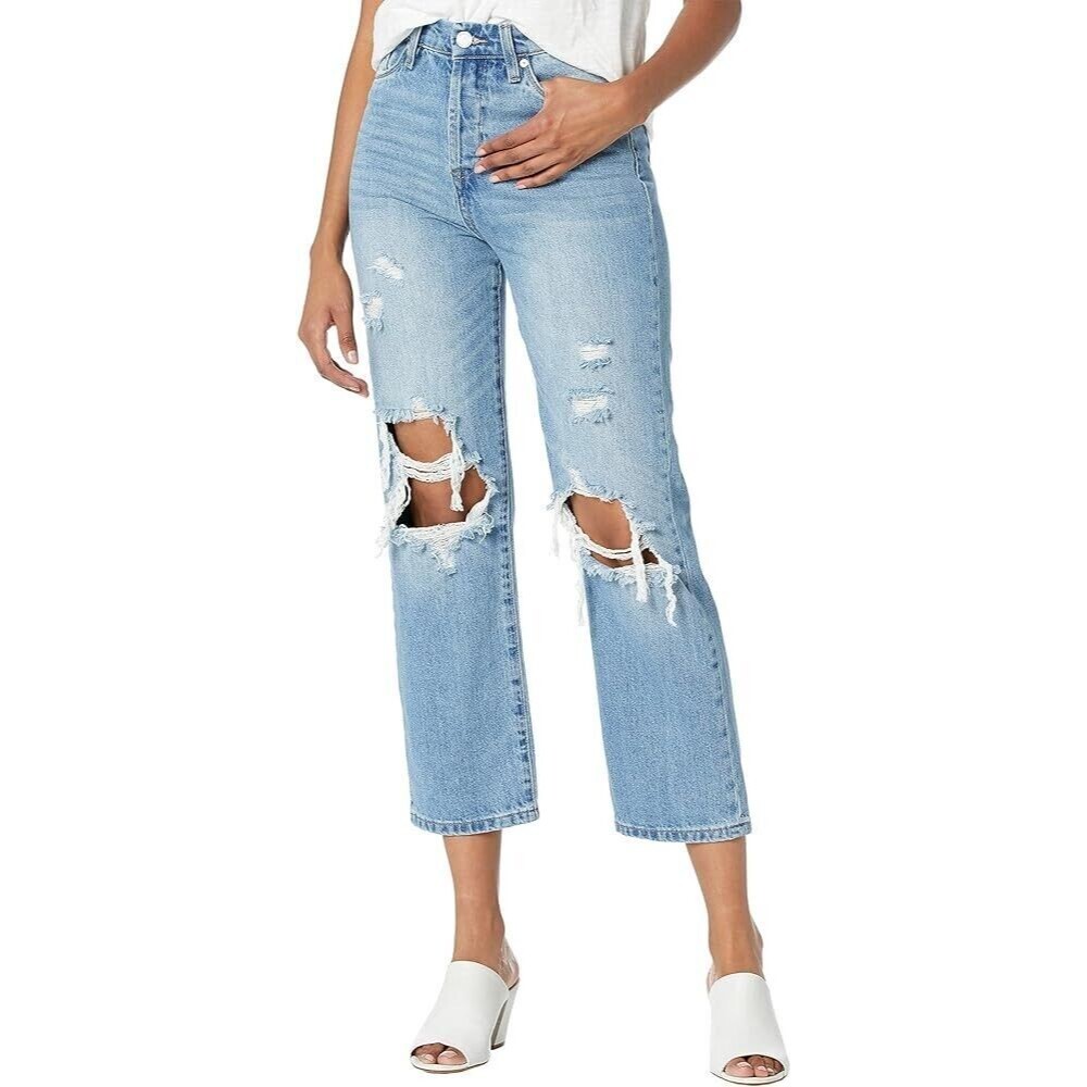 BlankNYC The Baxter Ribcage Straight Leg Jeans Womens Wide High Rise Dis 25